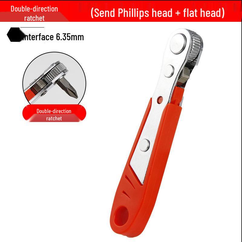 Right Angle Magnetic Ratchet Screwdriver Set with Phillips and Slotted Bits