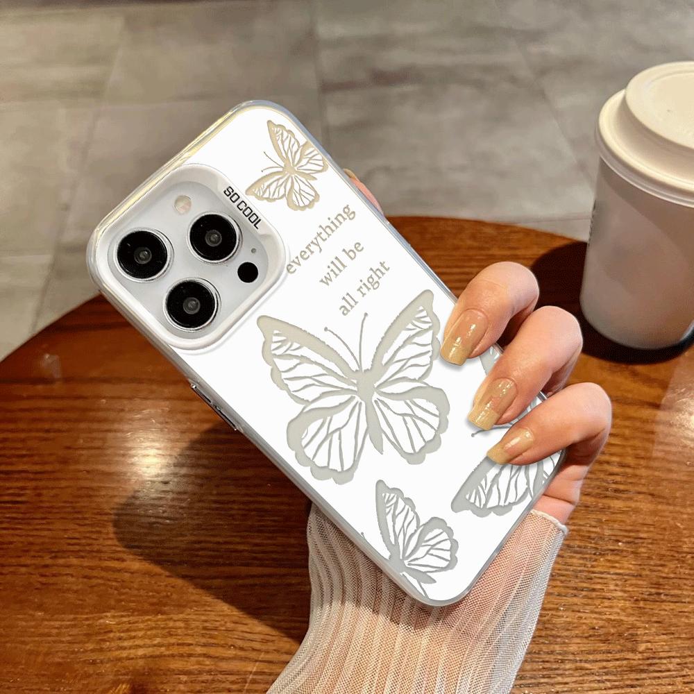 Creative Elegant Butterfly Phone Cover Case for iPhone 17 Pro Max 16 14 Plus 12 Pro 17e 15 13 Air 11