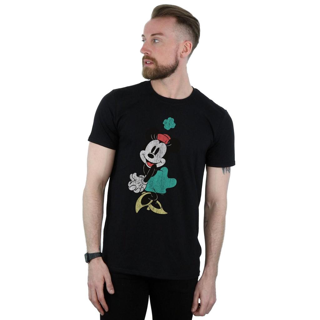 Disney Mens Minnie Mouse Shamrock Hat T-Shirt