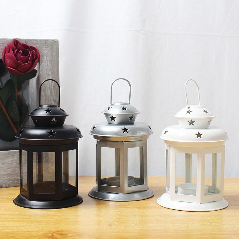 Железный фонарь в европейском стиле с полым дизайном в виде звезды - Девичий переносной ароматерапевтический подсвечник