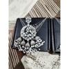 Женские серьги-капли Jhumki Drops из антикварного серебра с кунданом и австрийскими бриллиантами