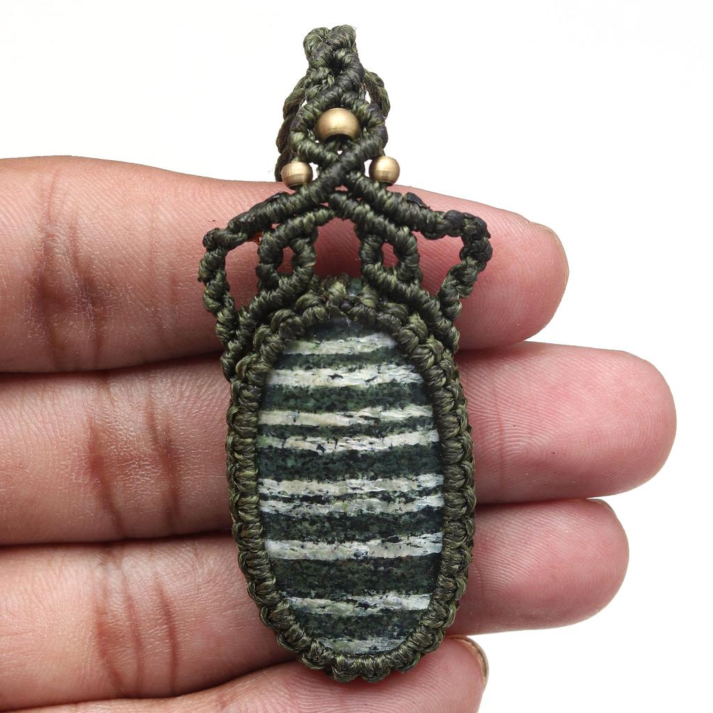 Ожерелье с драгоценными камнями, ювелирные изделия из зебры, яшмы, макраме, нить ручной работы, 20-36 дюймов, унисекс