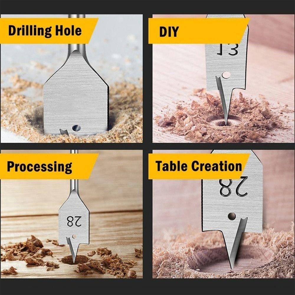 6Pcs/Set Hexagonal Handle 8mm Wood Plate Opener 10-25mm Hexagonal Shank NEW Carpenter's Bit
