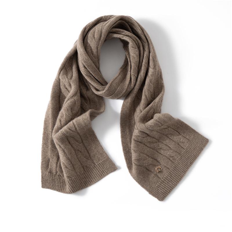Women's 100% Pure Cashmere Scarf - Versatile Fall/Winter Knit, Solid Color, Warm & Stylish