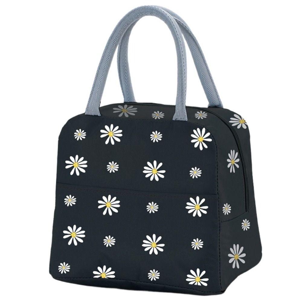 Oxford Cloth Outdoor For Student Large Capacity Picnic Pouch Thermal Cooler Bag Daisy Lunch Bag