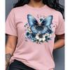 Женская летняя футболка в стиле ретро, модная, с коротким рукавом, повседневная, с принтом бабочки