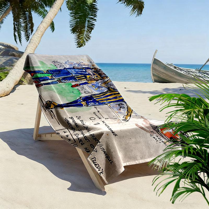 Boca Print Beach Towel, Large Soft Quick Dry Towel for Beach Camping Swimming