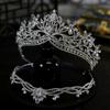 Европейский стиль Новая роскошная съемная комбинированная циркониевая свадебная корона головной убор корона тиара аксессуары для волос