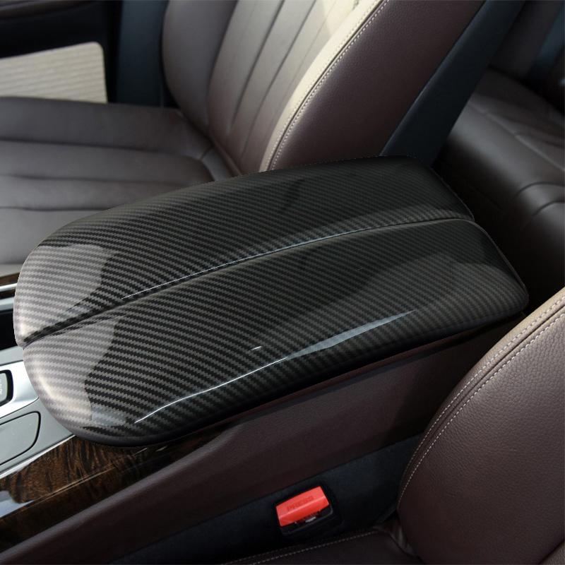 BBJT8 For BMW X5 X6 X7 E70 E71 F15 F16 G05 G06 G07 ABS Carbon fiber Car styling Center Console Lid Armrest Box Trim Protective Cover