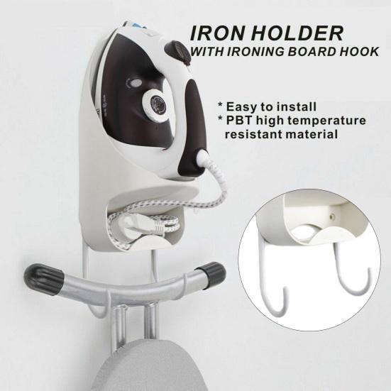 Вешалка для гладильной доски, настенное крепление, держатель для электрического утюга, термостойкая гладильная доска для хранения, органайзер для прачечной для дома, спальни, отеля