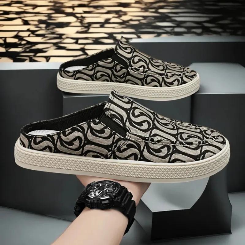 Male Slipper Outdoor Mules Pvc Slides Half Men's Shoe Designer Luxury High Quality Fashion Original Summer Sale Trend 2024 Adult