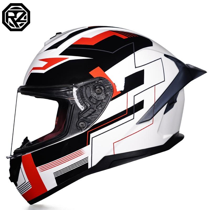 Full Face Motorcycle Helmet Men Women Winter Riding ABS Dual Visor Bluetooth Compatible Sport With Rear Wing