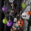 Dark Skeleton Ball Set 6cm Halloween Party Tree Hanging Porch Decoration Painted Plated Ball Hanging,halloween Indoor Decor,halloween Decorations,