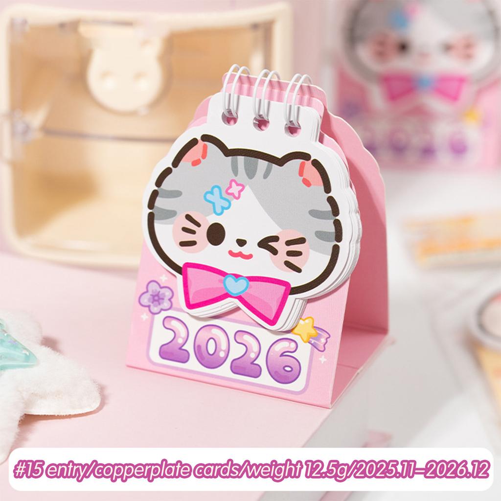 2026 год Маленький котенок Календарь Настольный органайзер для заметок Четкая печать Компактный планировщик с котятами Ежедневник Настольный календарь