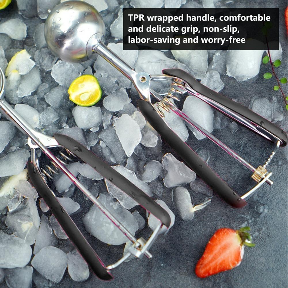 3pcs set Red/Black Cookie Scoop Set Stainless Steel Stainless Steel Scoop  Food Preparation