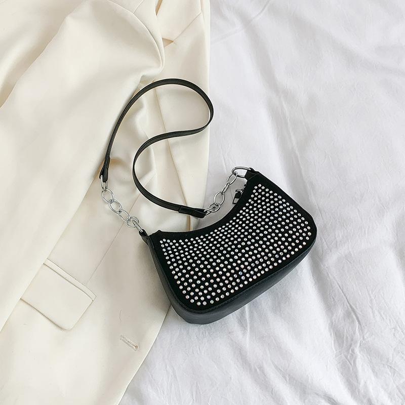 Горячая бриллиантовая модная сумка через плечо женская весенняя универсальная сумка подмышкой маленькая квадратная сумка женская