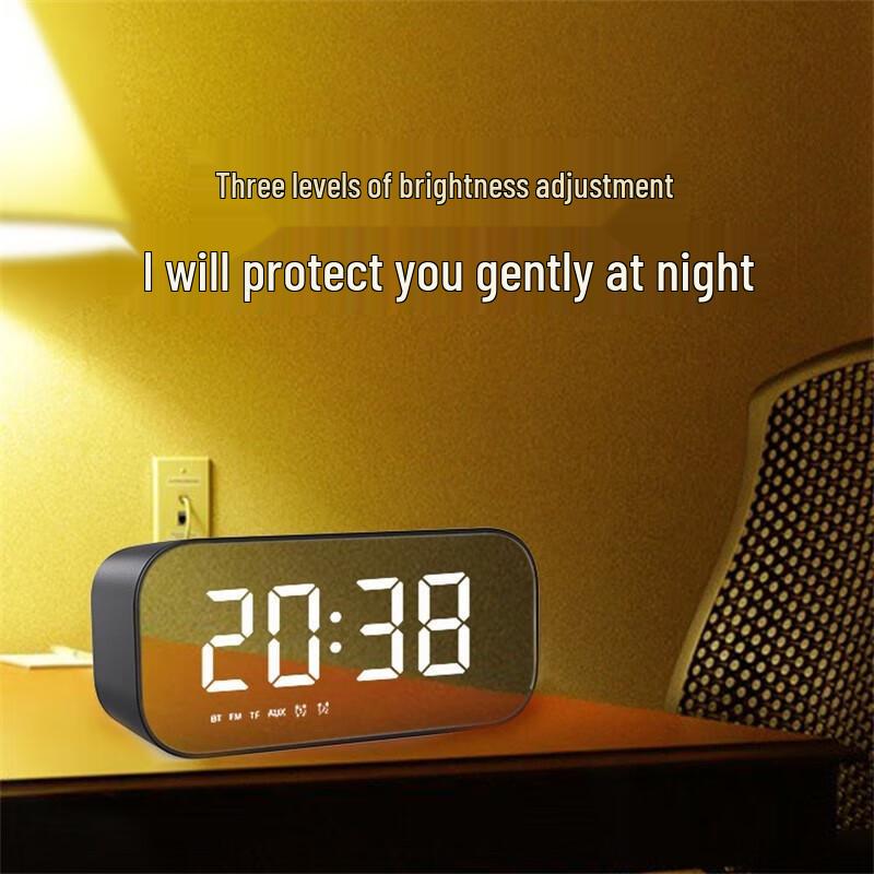 Weisheng Mirror Bluetooth Speaker with Alarm & Thermometer