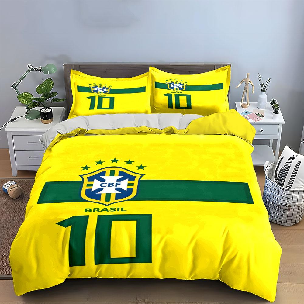 Brazilian crest and number. Bedding sets Duvet cover sets Duvet covers Pillowcases(1 * Duvet Cover 2 * Pillowcases, without duvet insert)