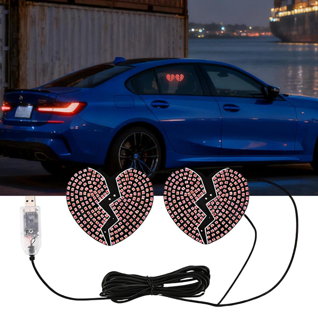 Автомобильный свет на окно в форме сердца любви, декор для автомобиля, атмосферная подсветка салона автомобиля для внедорожника, дома на колесах, седана, грузовика, минивэна, фургона