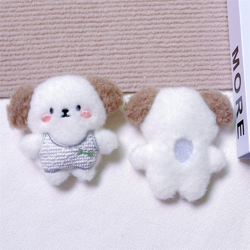 Брелок-подвеска в виде плюшевого мультяшного щенка с пищащим звуком, костью, креативной брошью и аксессуарами для волос