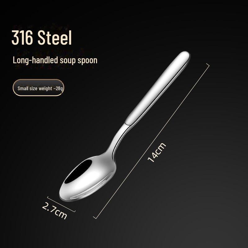 Ложка для мороженого с длинной ручкой из нержавеющей стали 316, толстая столовая ложка для отеля