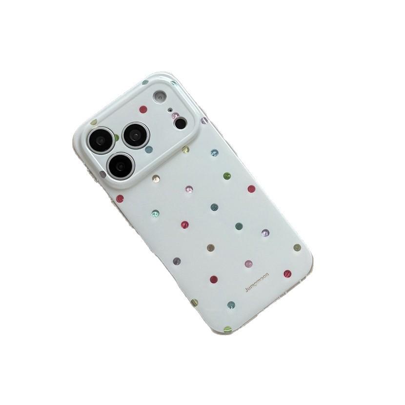 Позолоченный цветной чехол в горошек с защитой от падения для iPhone 15/17/16 PRO MAX