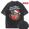 Cats Coffee Christmas Cheer Funny Cat Lover Coffee Addict Men Graphic Tees Men Short Sleeve Tee