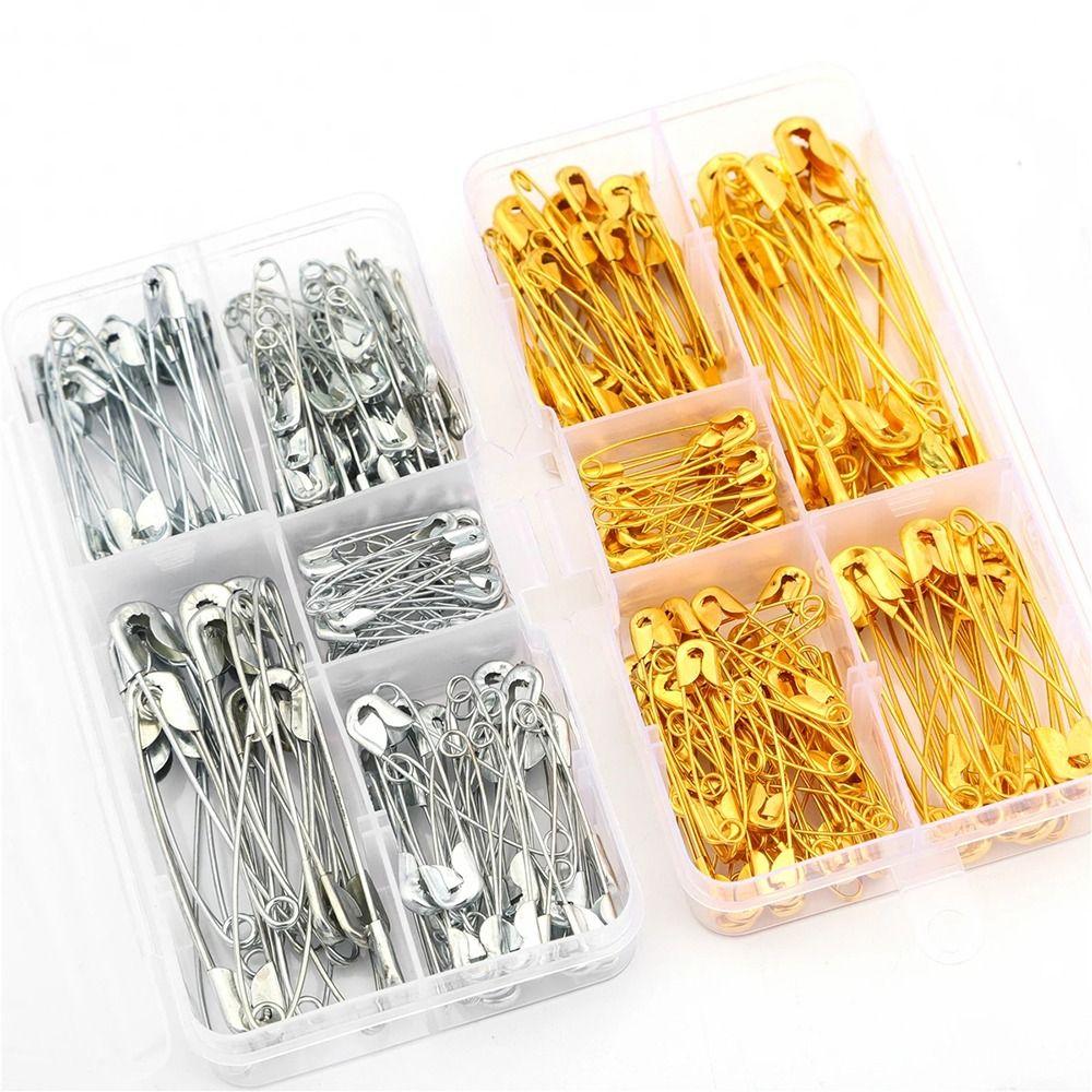 150Pcs/Box 27/32/38/45/55mm Safety Pins DIY Sew Brooch Durable Sewing Tools for Clothes Sewing
