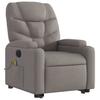 Electric Massage Recliner with Rising Function Taupe Fabric