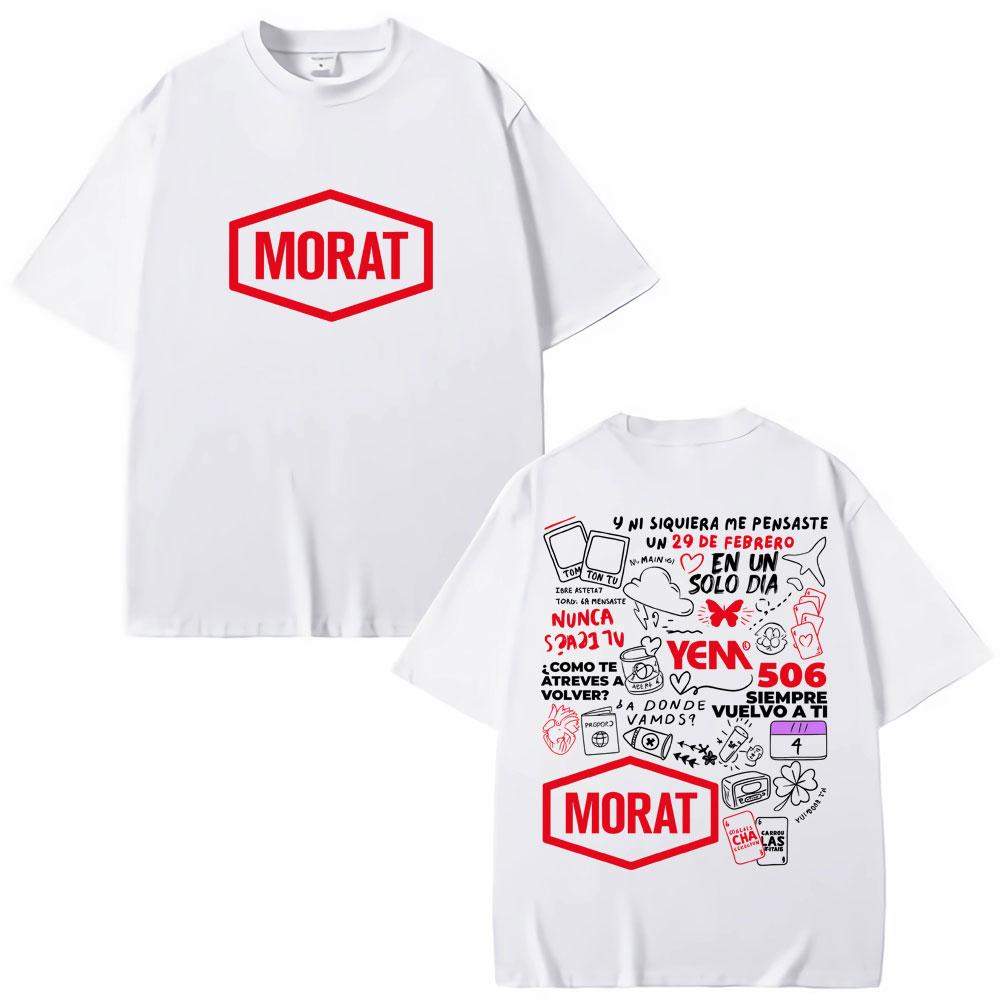 Футболки с графическим принтом мужские женские Rock Band Morat Tour Хип-хоп Модные Харадзюку Футболка Большого размера Хлопок Подарки для фанатов Футболки