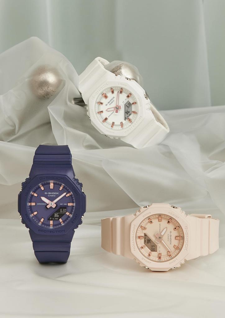 Часы Casio из биомассы бежево-розовые G-Shock (GMA-P2100M-4AJF) Пластик, Женский,