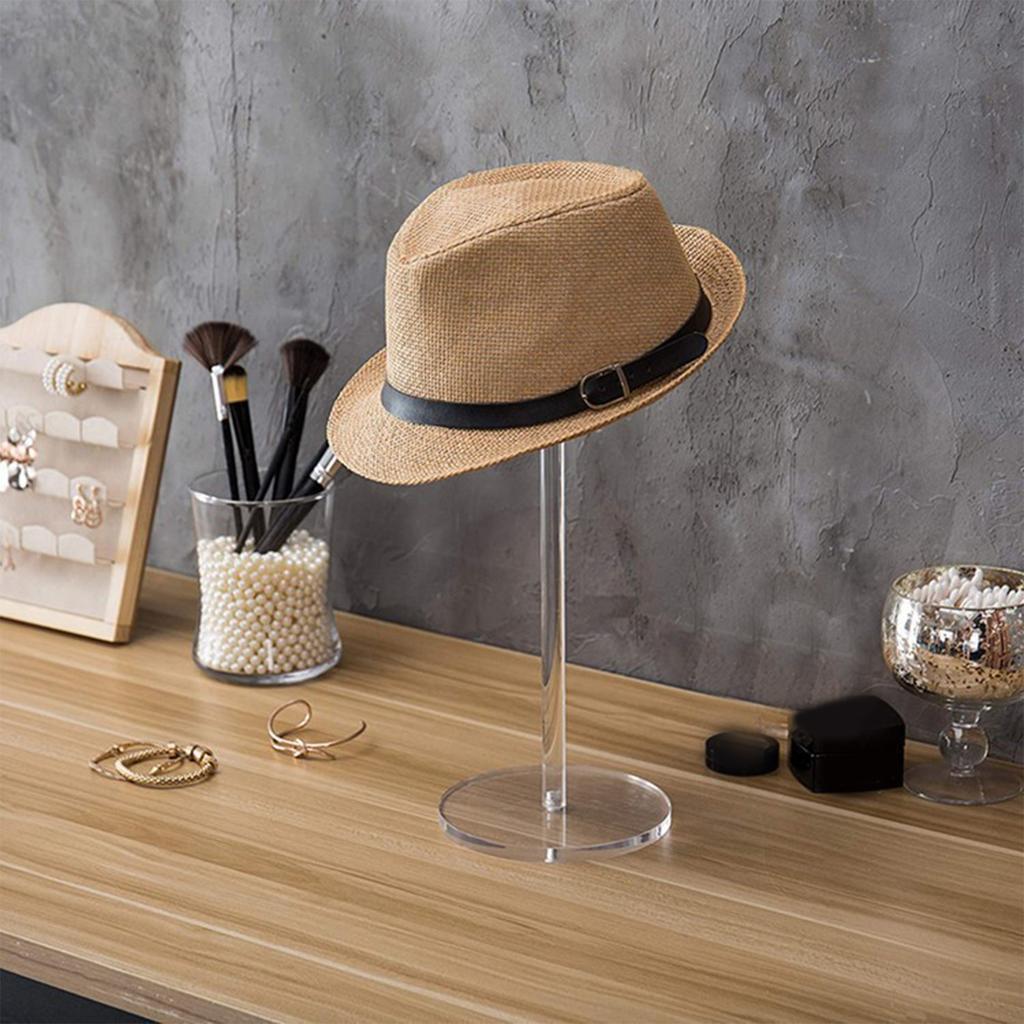 Многоцелевая Прочная Прозрачная Акриловая Подставка для Демонстрации Шляп и Париков со Стабильным Основанием Аксессуар для Домашнего или Розничного Использования