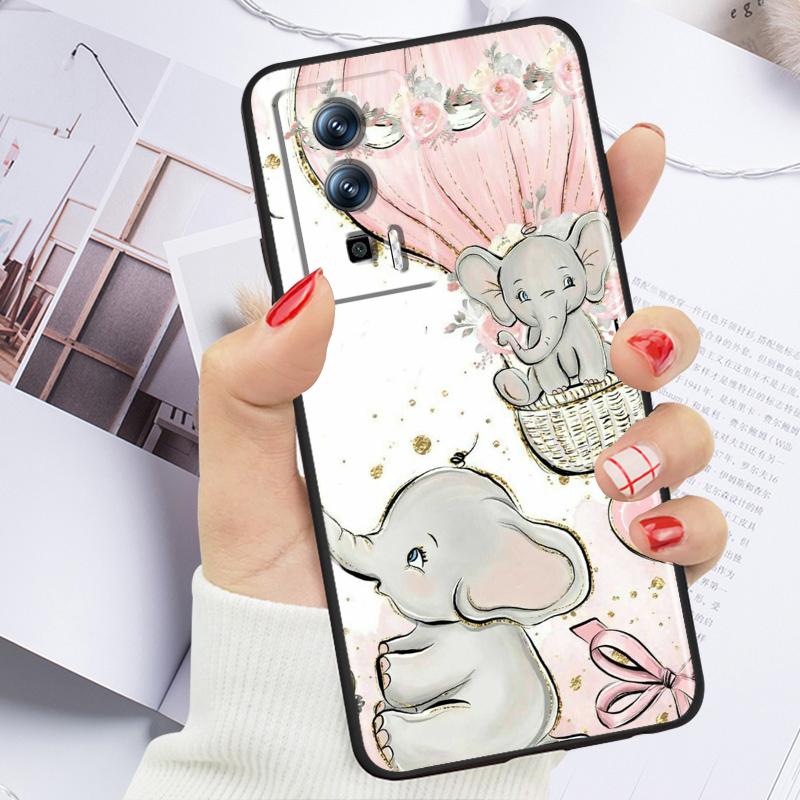 Cute Dumbo Cartoon For Xiaomi Redmi 9A 9C 9AT 10C 9 9T 10 12C 13C 8 12 K60 A1 K50 K40 5G Black Back Phone Case