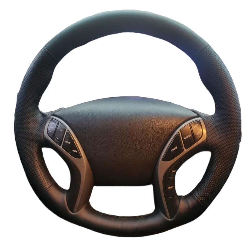 Ручная вышивка Чехол на руль Микрофибра Кожа Для Hyundai Elantra 2011-2016 Avante i30 2012 2013 2014 2015 2016