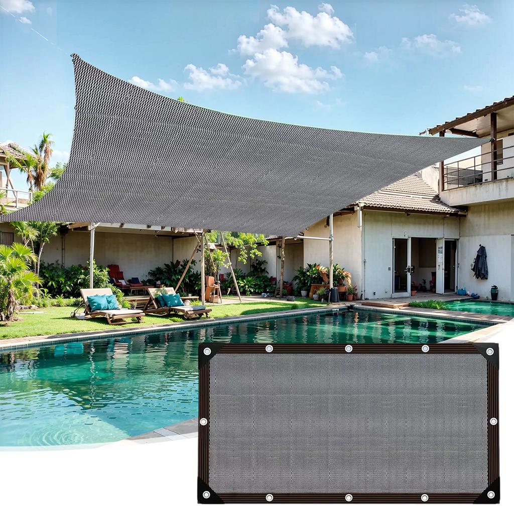 1 * 2-метровая солнцезащитная ткань, устойчивая к разрывам, сетчатая лента для затенения, усиленная, веревочное кольцо, прочная садовая солнцезащита и защита от солнца