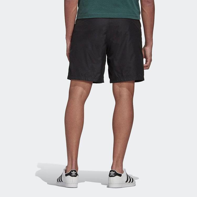 Adidas Оригинальные однотонные прямые спортивные повседневные шорты с логотипом-трилистником, мужские плавки, черные HL9391