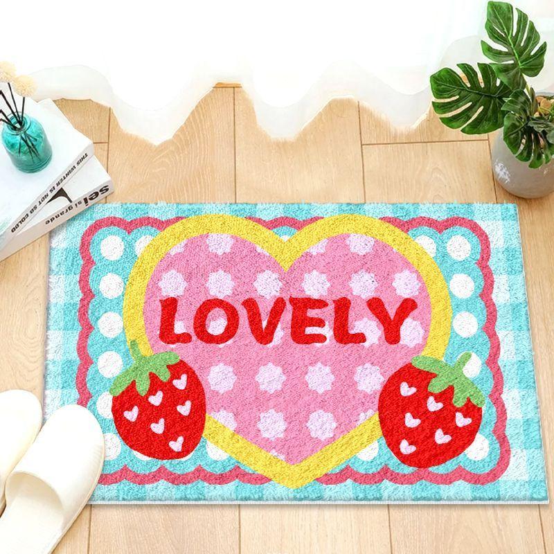 Милый впитывающий коврик для ванной комнаты, коврик для входа в туалет с фруктовым узором, коврик для ног, коврик для входа в туалет