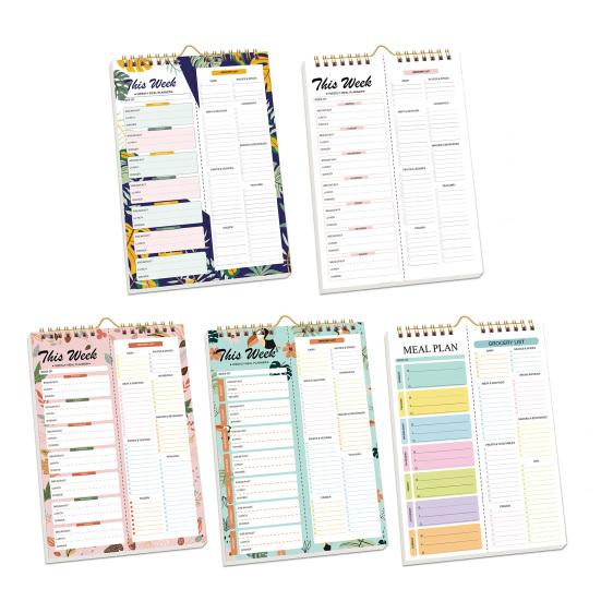 52-недельный отрывной блокнот для планирования питания, на спирали, с отрывным списком покупок, недатированный блокнот для планирования меню для кухни