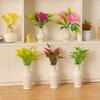 8 стилей пластиковой имитации вазы 1:12 зеленых растений, модель кукольного домика, миниатюрные украшения кукольного домика