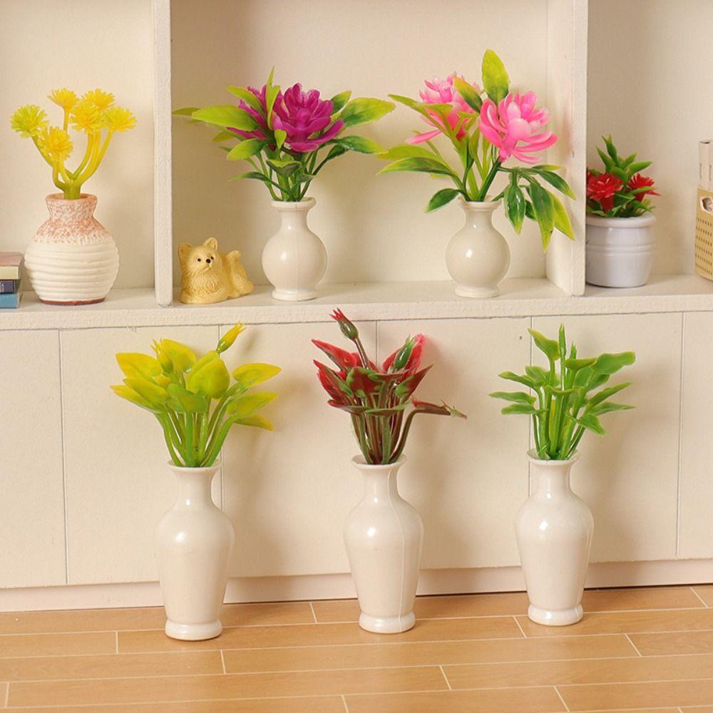 1:12 миниатюрных кукольных домиков, 8 стилей, готовые цветочные миниатюрные украшения для кукольных домиков