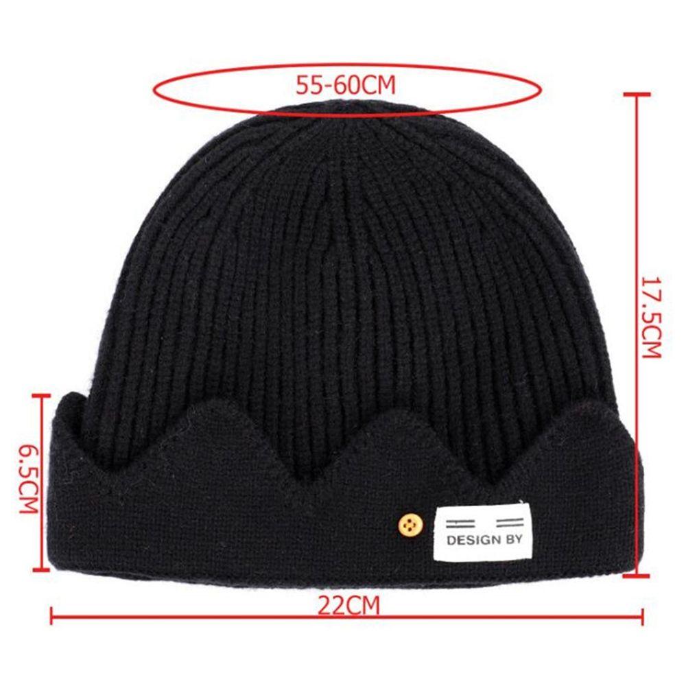 Winter Cloth Tag Skullies Cosplay Crown Wool Hat Knitted Hat Men Beanies Cap Korean Style Caps