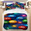 MMs Colorful Characters Bedding(1 * duvet cover + 2 * pillowcase, without core) Bedding set Soft and comfortable Duvet cover and pillowcase
