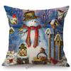 Sweet Cozy Christmas Decoration Red Snowman Lovely Cute Xmas Sofa Throw Pillow Case Winter Gift Cotton Linen Xmas Cushion Cover