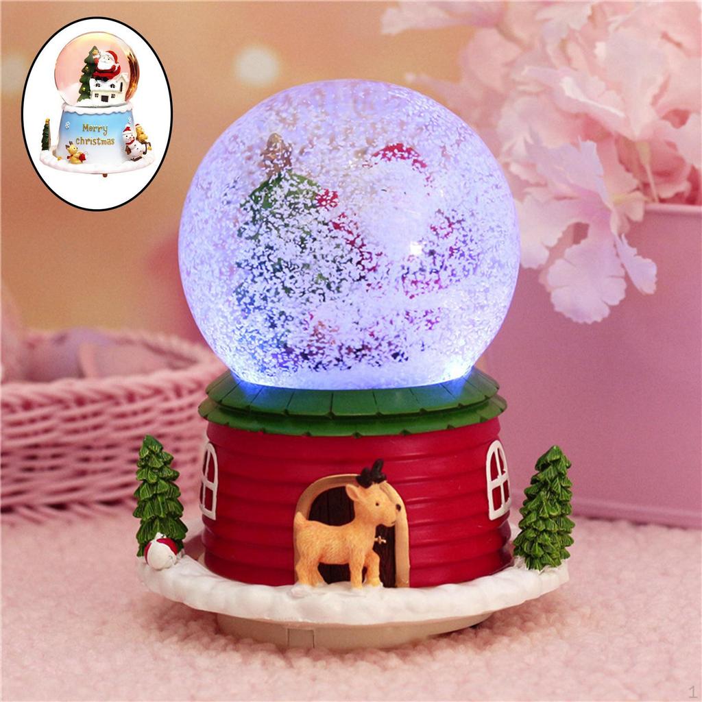 Шар Снежный шар Музыкальный Световой Снежинка для Рождества Новогодние Подарки