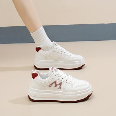 2025 весна белые туфли новая корейская версия ins студентки платформа увеличивающая рост спортивные кеды повседневная уличная съемка NK871