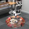 1pc Lion Floral Print Carpet for Office Non-Slip, Round Carpet, Soft & Comfortable, Carpet for Office, Lightweight Round Floor Mat
