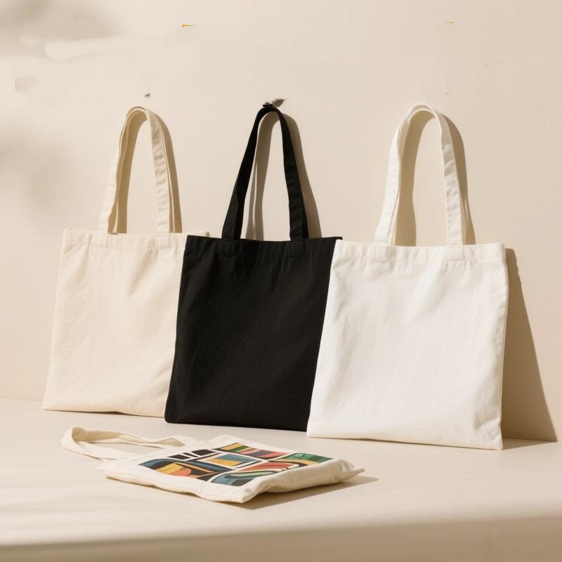 Canvas Art Bag Plain Shoulder Bag Blank Shopping Bag Minimalist Daily Use Tote For Store Item Organization Commuting