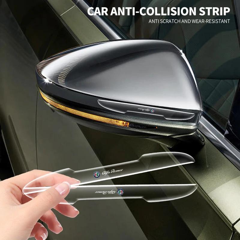 BDEYK1 4pcs Car Door Transparent Anti-collision Protector Bar Strips For Alfa Romeo Giulia Stelvio Junior Tonale 33 Stradale 4C Giu