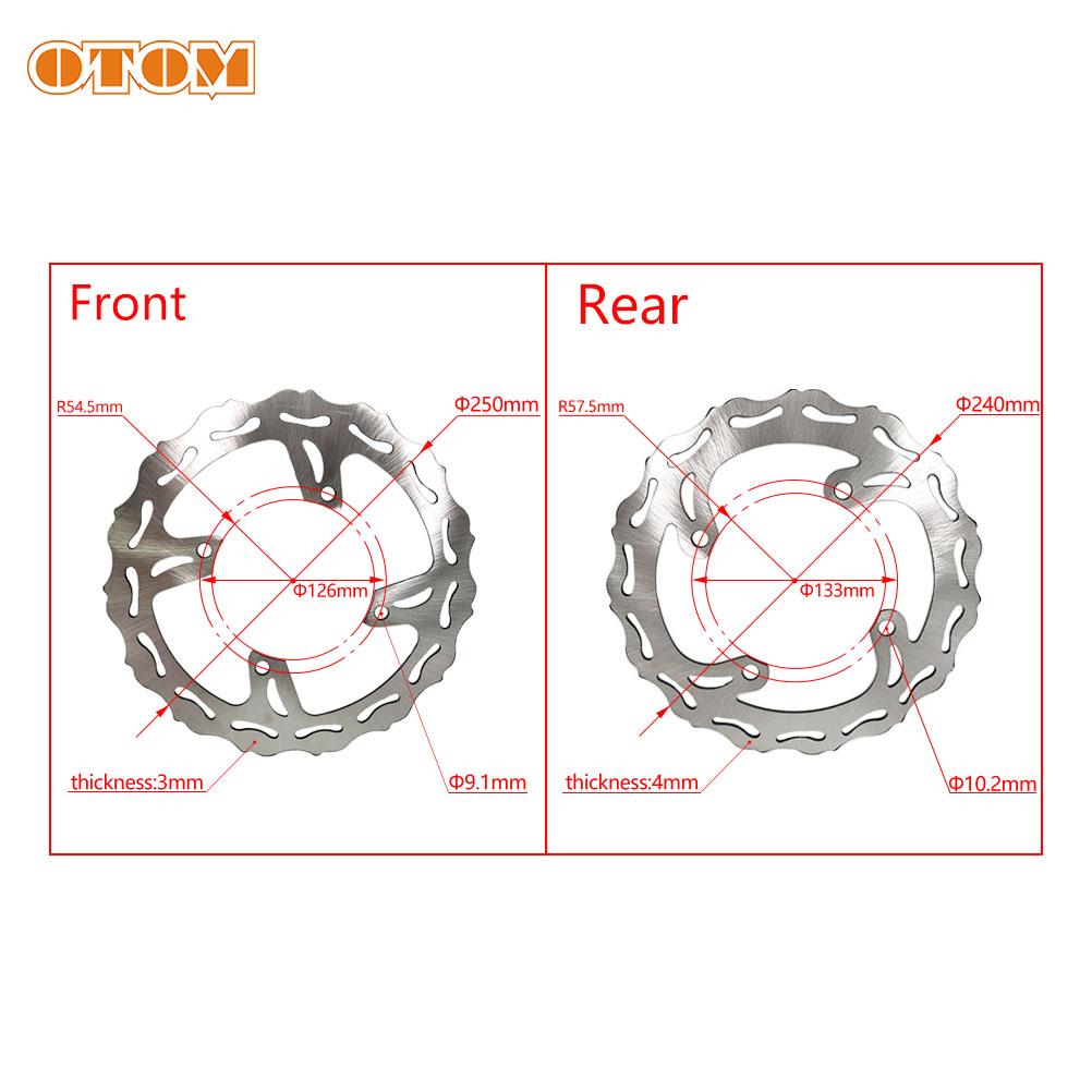 Motorcycle Accessories Front Rear Brake Disc Brake Rotor 250MM 240MM For KAWASAKI KX125 KX250 KX250F KX450F KLX450 SUZUKI RMZ250