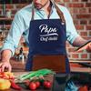 Кухонный фартук с вышивкой Papa Chef и передним карманом для барбекю